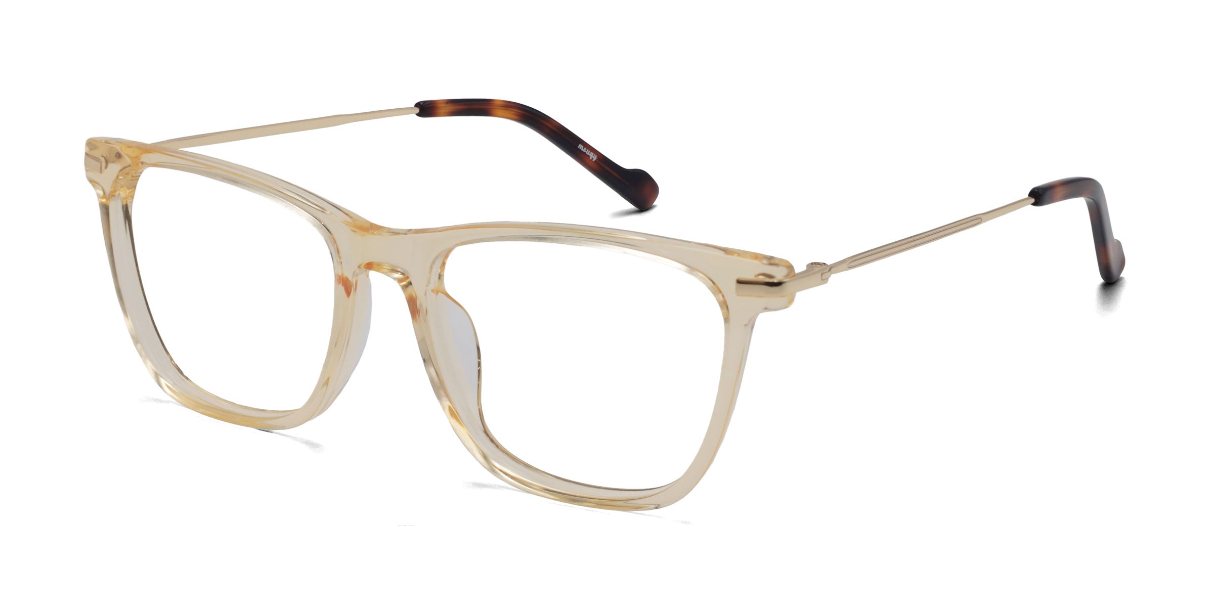 Giselle Square Yellow eyeglasses frames angled view