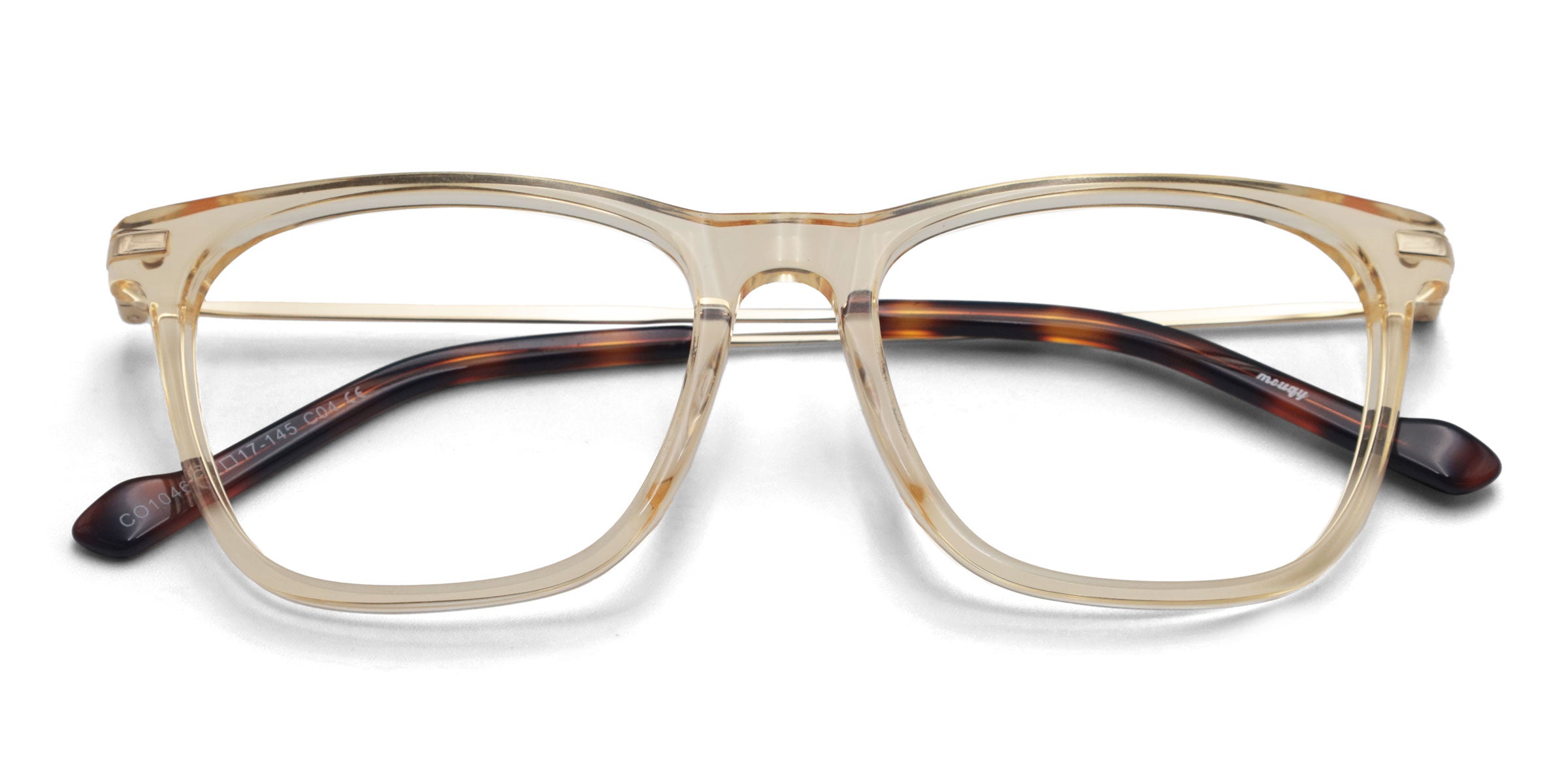 Giselle Square Yellow eyeglasses frames top view