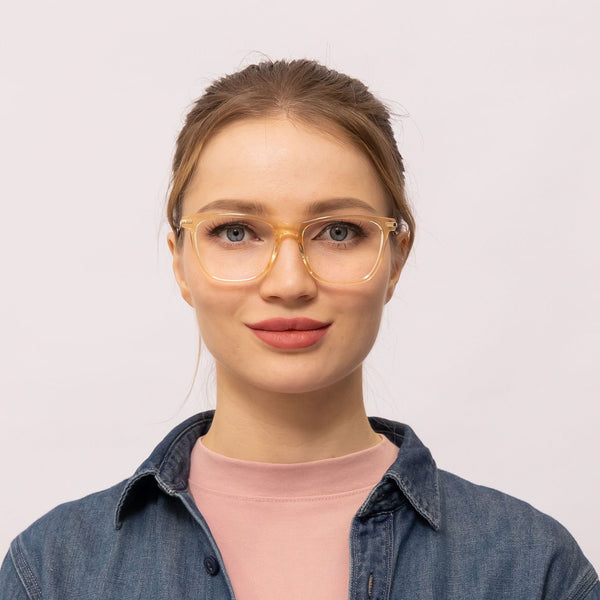 giselle square yellow eyeglasses frames for women front view