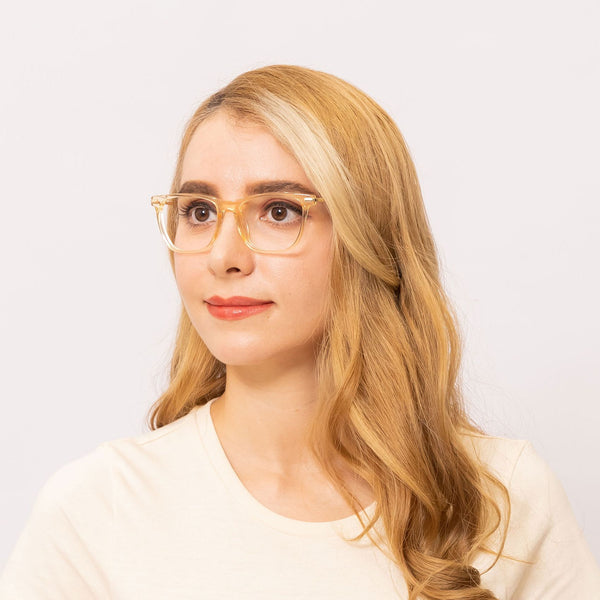giselle square yellow eyeglasses frames for women angled view