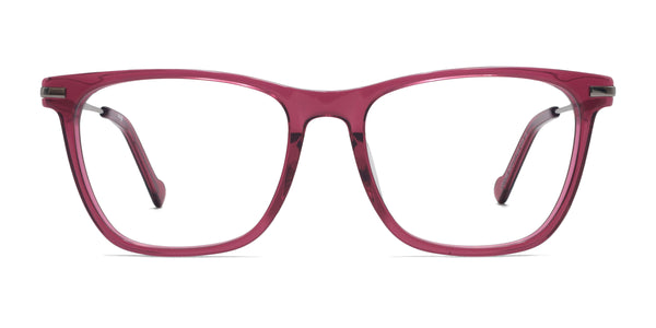 giselle square red eyeglasses frames front view