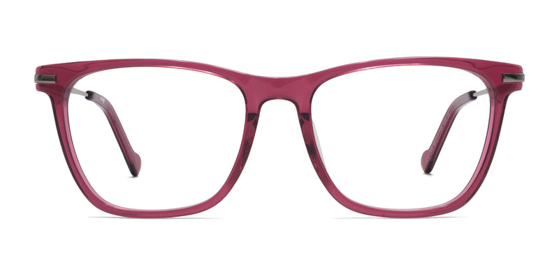 giselle square red eyeglasses frames front view