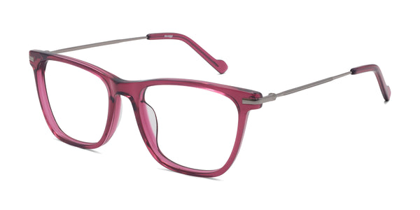 giselle square red eyeglasses frames angled view