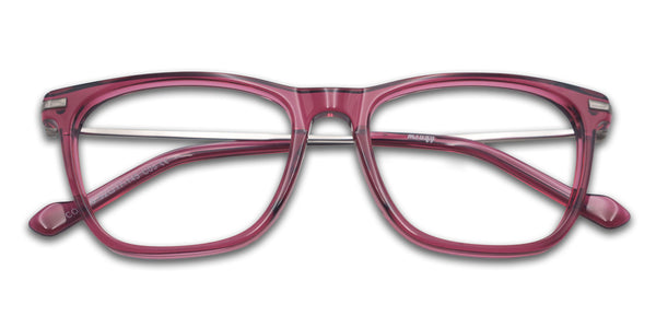giselle square red eyeglasses frames top view