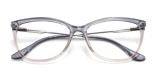 glamour cat eye gradient purple eyeglasses frames top view