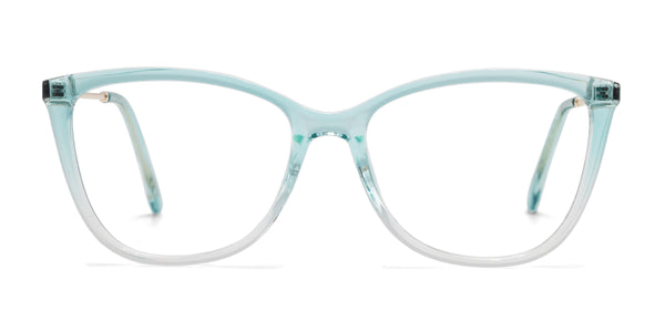 glamour cat eye gradient blue eyeglasses frames front view