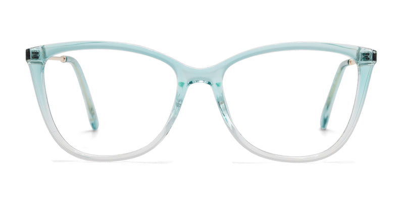 glamour cat eye gradient blue eyeglasses frames front view