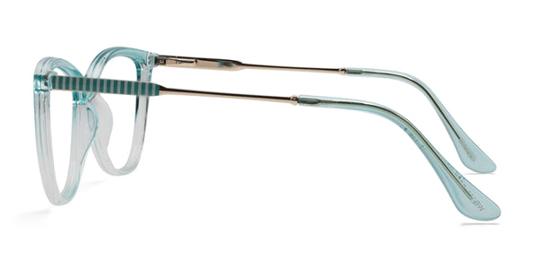 glamour cat eye gradient blue eyeglasses frames side view