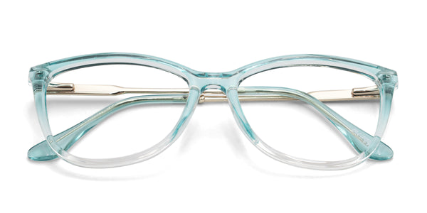 glamour cat eye gradient blue eyeglasses frames top view