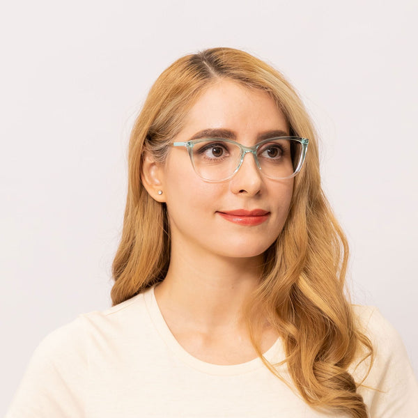glamour cat eye gradient blue eyeglasses frames for women side view