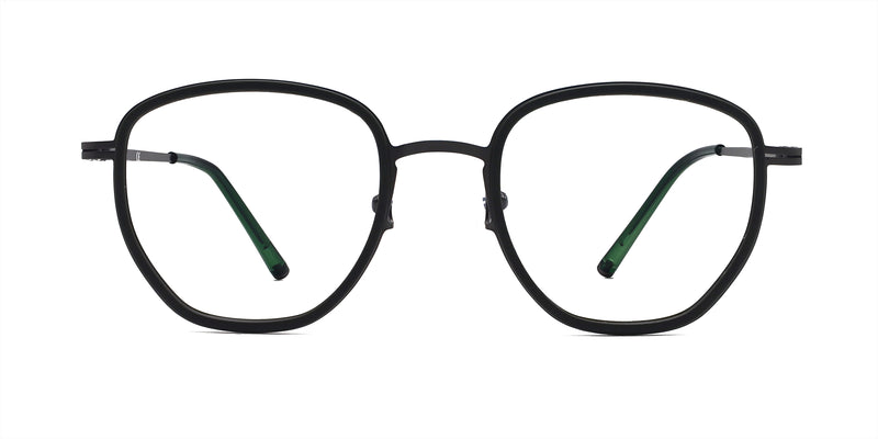 glee geometric army green eyeglasses frames front view