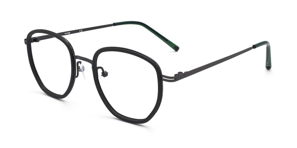 glee geometric army green eyeglasses frames angled view