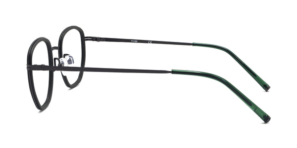 glee geometric army green eyeglasses frames side view