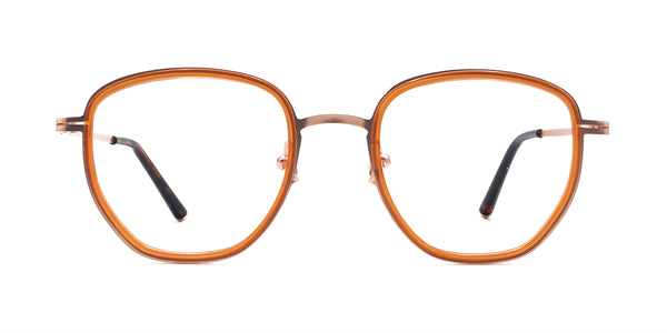 glee geometric orange eyeglasses frames front view
