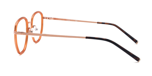 glee geometric orange eyeglasses frames side view