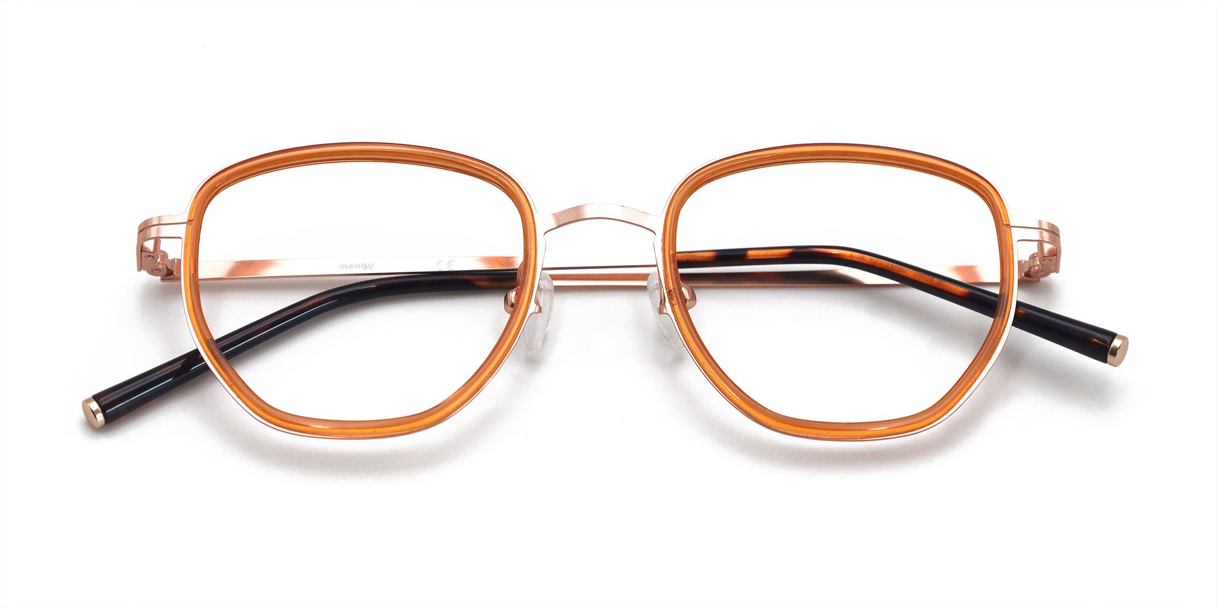 glee geometric orange eyeglasses frames top view