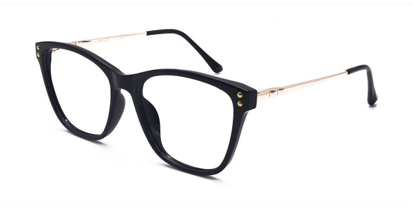 goody cat eye black gold eyeglasses frames angled view