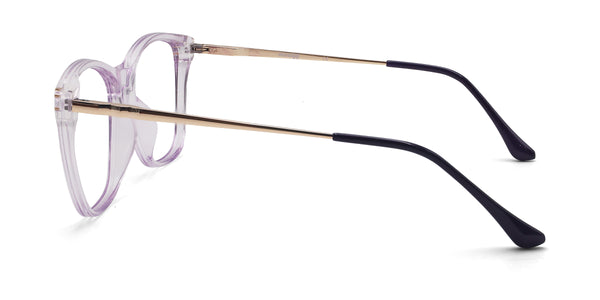 goody cat eye light purple eyeglasses frames side view