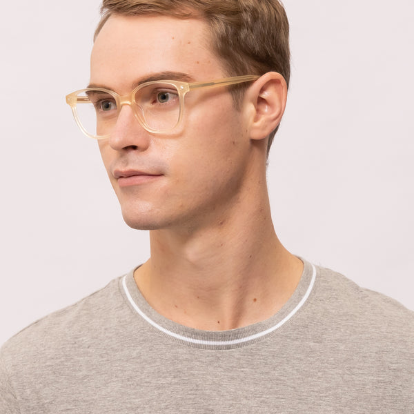 haley square pink eyeglasses frames for men angled view