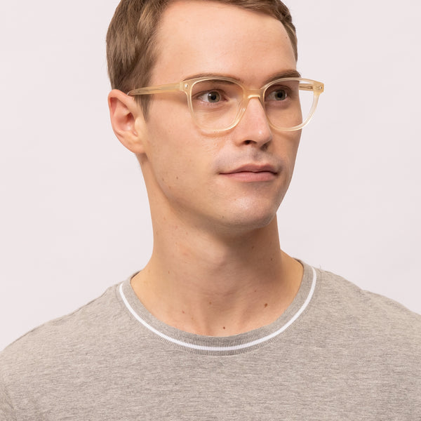 haley square pink eyeglasses frames for men side view