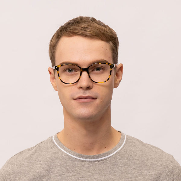 haley square tortoise eyeglasses frames for men front view