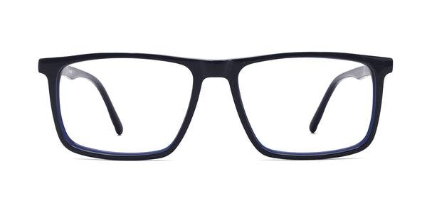 harmony rectangle shiny black eyeglasses frames front view