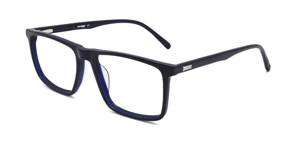 harmony rectangle shiny black eyeglasses frames angled view