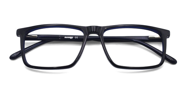harmony rectangle shiny black eyeglasses frames top view