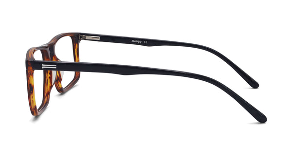 harmony rectangle brown eyeglasses frames side view