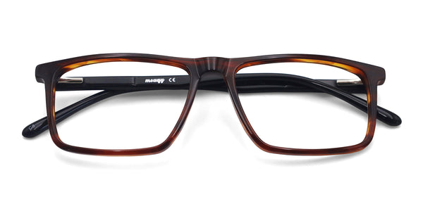 harmony rectangle brown eyeglasses frames top view