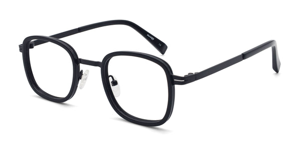 harrison square black eyeglasses frames angled view