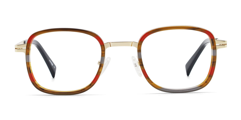 harrison square red eyeglasses frames front view