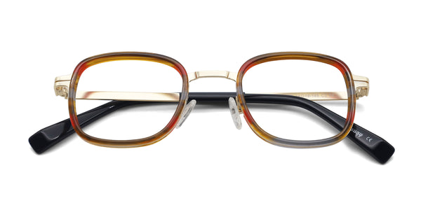 harrison square red eyeglasses frames top view