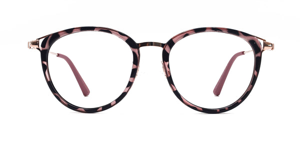 hipster oval rose gold eyeglasses frames front view