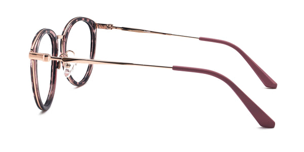 hipster oval rose gold eyeglasses frames side view