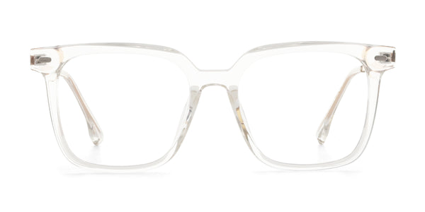 hoot square transparent eyeglasses frames front view