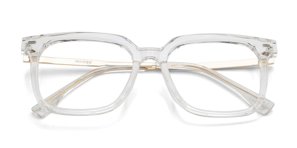 hoot square transparent eyeglasses frames top view