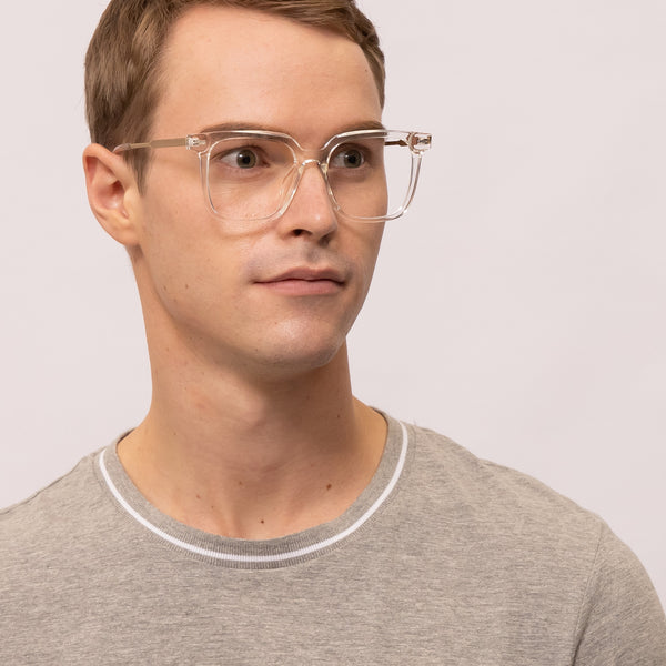 hoot square transparent eyeglasses frames for men side view