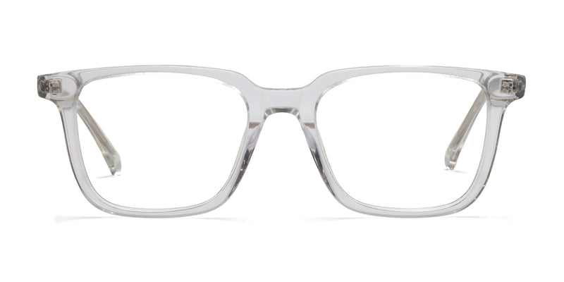 hype transparent square eyeglasses frames front view