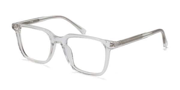 hype transparent square eyeglasses frames angled view