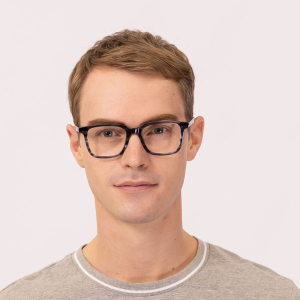 hype square stripe gray eyeglasses frames for men front view