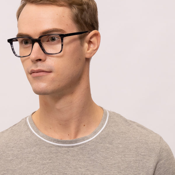 hype square stripe gray eyeglasses frames for men angled view