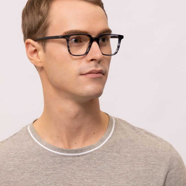 hype square stripe gray eyeglasses frames for men side view