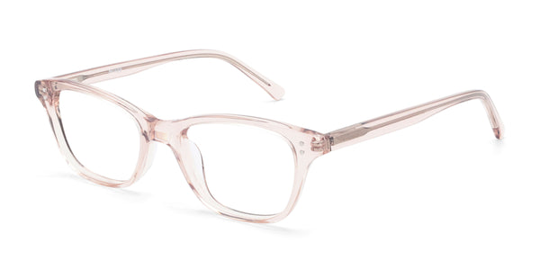 ian rectangle pink eyeglasses frames angled view