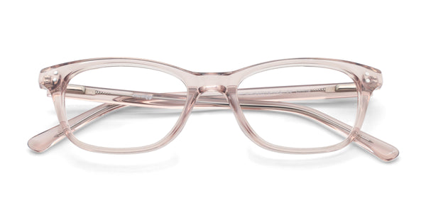 ian rectangle pink eyeglasses frames top view