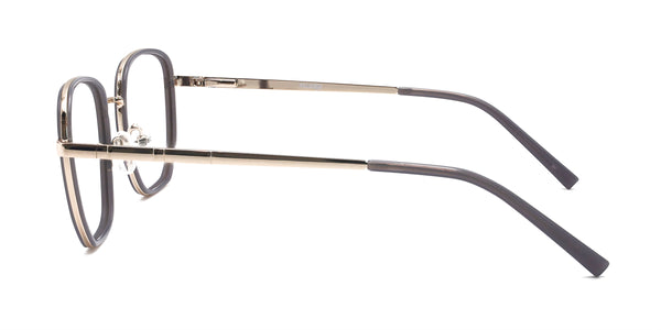 icon geometric gray silver eyeglasses frames side view