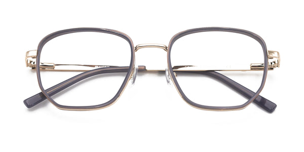 icon geometric gray silver eyeglasses frames top view