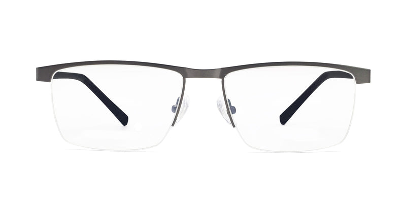 inherit rectangle gunmetal eyeglasses frames front view