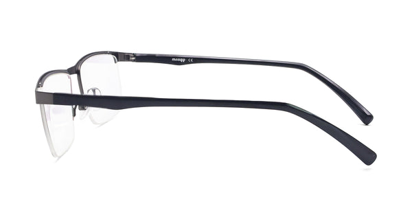 inherit rectangle gunmetal eyeglasses frames side view