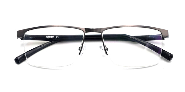 inherit rectangle gunmetal eyeglasses frames top view